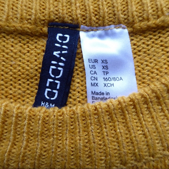 H&M Divided Mustard Yellow Crewneck Knit Sweater - Picture 5 of 5